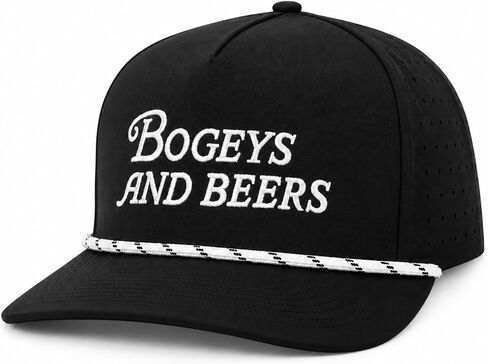 Bogeys and Beers Cooling Performance Golf Hat | قابل للتعديل وذات التنفس | قبعة غولف مضحكة سوداء in Kuwait