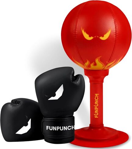 Bundle - Desktop Punching Bag and Boxing Gloves for Kids - Great Kids Boxing Set in Kuwait