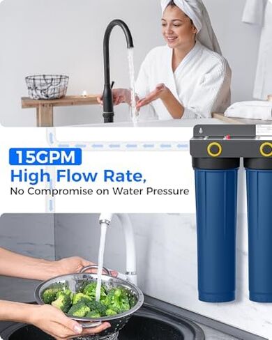 Waterdrop G3P800 Reverse Osmosis System, with WHF3E-SKH 3-Stage Whole House Water Filter System, Bundle in Kuwait