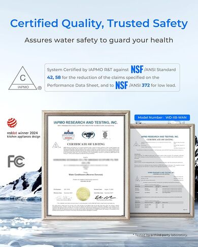 نظام التناضح العكسي Waterdrop X8-WAN القلوي المعدني بدون خزان، مع نظام تصفية المياه المنزلي بالكامل WHF3E-SKH ثلاثي المراحل، حزمة in Kuwait