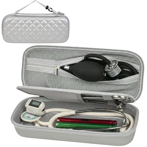 حافظة سماعة الطبيب متوافقة مع سماعات الطبيب الفاخرة 3M Littmann Classic III/ خفيفة الوزن II S.E/ MDF Acoustica، وجيب شبكي لأساور ضغط الدم وغيرها من ملحقات الطبيب والممرضة (الجراب فقط) in Kuwait