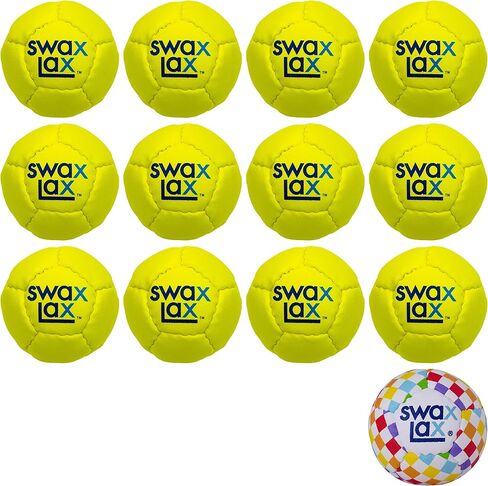 مجموعة كرات تدريب لاكروس صفراء من SWAX LAX - كرات تدريب داخلية وخارجية ذات ارتداد أقل وارتدادات أقل - نفس الحجم والوزن مثل كرة لاكروس التنظيمية ولكنها ناعمة in Kuwait
