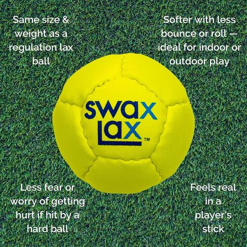 مجموعة كرات تدريب لاكروس صفراء من SWAX LAX - كرات تدريب داخلية وخارجية ذات ارتداد أقل وارتدادات أقل - نفس الحجم والوزن مثل كرة لاكروس التنظيمية ولكنها ناعمة in Kuwait