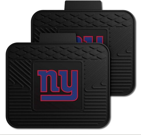 مجموعة Fanmats New York Giants مكونة من 4 سجادات سيارة للسيارات وسيارات الدفع الرباعي والشاحنات الصغيرة - حماية من جميع تكنولوجيا الطقس، تصميم خزان عميق، ملاءمة عالمية - شعار فريق NFL ثلاثي الأبعاد - 29 بوصة × 17 بوصة أمامي - 14 بوصة × 17 بوصة سجادة خلفية in Kuwait