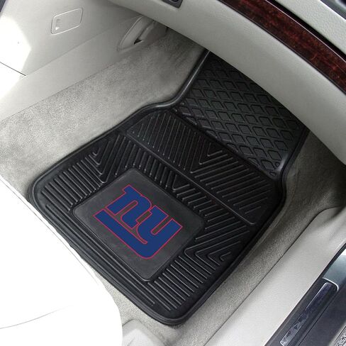 مجموعة Fanmats New York Giants مكونة من 4 سجادات سيارة للسيارات وسيارات الدفع الرباعي والشاحنات الصغيرة - حماية من جميع تكنولوجيا الطقس، تصميم خزان عميق، ملاءمة عالمية - شعار فريق NFL ثلاثي الأبعاد - 29 بوصة × 17 بوصة أمامي - 14 بوصة × 17 بوصة سجادة خلفية in Kuwait