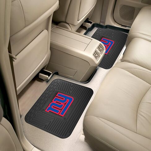مجموعة Fanmats New York Giants مكونة من 4 سجادات سيارة للسيارات وسيارات الدفع الرباعي والشاحنات الصغيرة - حماية من جميع تكنولوجيا الطقس، تصميم خزان عميق، ملاءمة عالمية - شعار فريق NFL ثلاثي الأبعاد - 29 بوصة × 17 بوصة أمامي - 14 بوصة × 17 بوصة سجادة خلفية in Kuwait