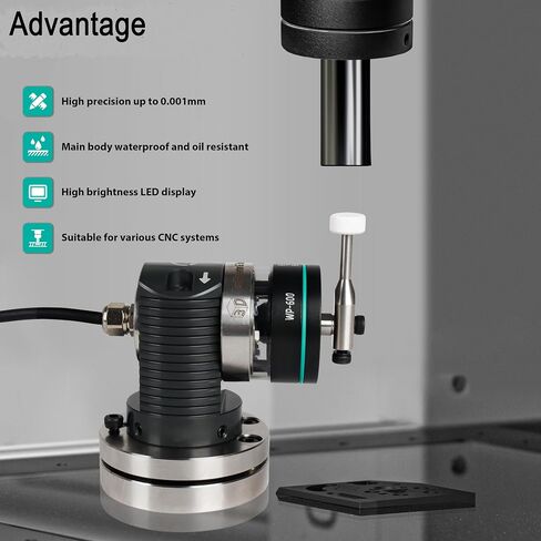 XUNKUNER CNC Tool Setter,Five Directions 3D Tool Detector Tool Setting Gauge with Signal Switching Junction Box for CNC Machine,Accuracy 0.001mm, IP56,Ceramic Probe in Kuwait