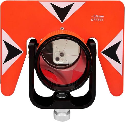 Surveying Metal Single Prism with Soft Bag, 0/-30mm Total Station Prism with 5/8x11 Female Thread for Total Station Surveying in Kuwait