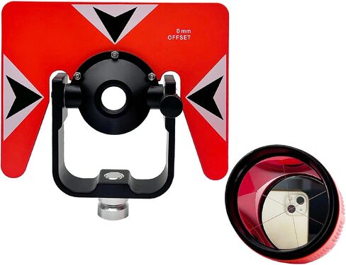 Surveying Metal Single Prism with Soft Bag, 0/-30mm Total Station Prism with 5/8x11 Female Thread for Total Station Surveying in Kuwait