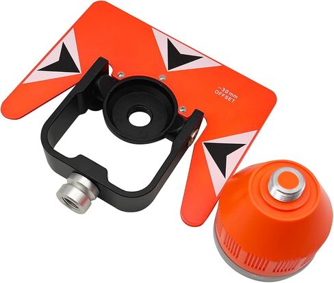 Surveying Metal Single Prism with Soft Bag, 0/-30mm Total Station Prism with 5/8x11 Female Thread for Total Station Surveying in Kuwait