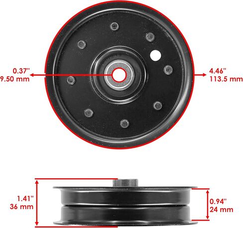 Caltric 38in 48in 54in Drive Idler Pulley Compatible with John Deere 130 160 165 180 185 200 and 300 Series 108 111 112 116 AM121238 AM35590 24H1864 in Kuwait