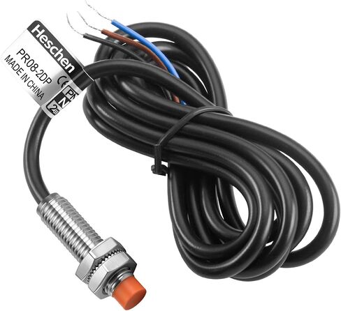 Heschen M8 مستشعر القرب الاستقرائي التبديل PR08-2DP كاشف نوع أسطواني 2 مللي متر DC12-24V 3-Wire PNP NO (مفتوح عادة) CE in Kuwait