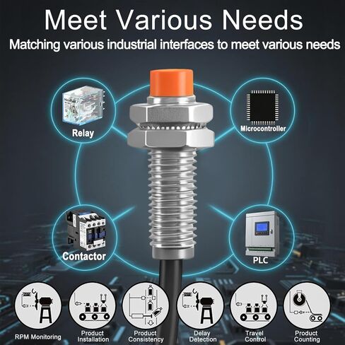 Heschen M8 مستشعر القرب الاستقرائي التبديل PR08-2DP كاشف نوع أسطواني 2 مللي متر DC12-24V 3-Wire PNP NO (مفتوح عادة) CE in Kuwait