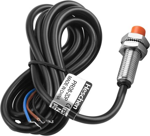 Heschen M8 مستشعر القرب الاستقرائي التبديل PR08-2DP كاشف نوع أسطواني 2 مللي متر DC12-24V 3-Wire PNP NO (مفتوح عادة) CE in Kuwait
