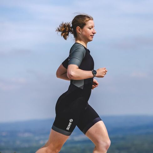 SLS3 Triathlon Suits Women Elite Aero Sleeved Tri Suit Women, Trisuit, Quick-Dry, Italian Chamois, Ready for Any Distance (Sage, Large) in Kuwait