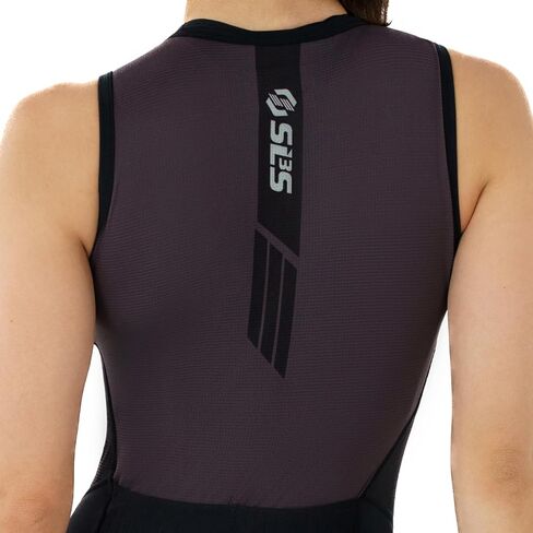 SLS3 Triathlon Suits Women Elite Sleeveless Tri Suit Women, Trisuit, Quick-Dry, Italian Chamois, Ready for Any Distance (Ebony, Large) in Kuwait
