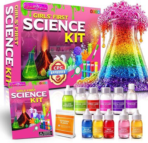 Jim & Gloria Science Kits للأطفال الذين تتراوح أعمارهم بين 5 و 7 و 2 و2 عامًا من هدايا أعياد الميلاد للبنات ولوازم الحرف والتعلم والتعليم ولعب STEM ومجموعة الكيمياء وتجارب العلوم لمشاريع بركان الأطفال in Kuwait