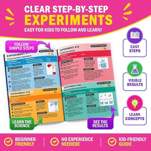 Jim & Gloria Science Kits للأطفال الذين تتراوح أعمارهم بين 5 و 7 و 2 و2 عامًا من هدايا أعياد الميلاد للبنات ولوازم الحرف والتعلم والتعليم ولعب STEM ومجموعة الكيمياء وتجارب العلوم لمشاريع بركان الأطفال in Kuwait