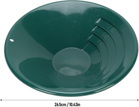 Vikye Beginner Friendly Rugged 10" Green Gold Prospecting Pan with 90° Internal Thread Design, Ideal for Placer Gold Mining At Streams and Lakes in Kuwait