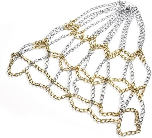 Basketball Net Chain Replacement, Heavy Duty Galvanized Basket Net, Indoor Outdoor Use Standard 12-Ring Basketball Training Net in Kuwait