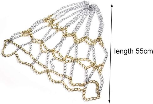 Basketball Net Chain Replacement, Heavy Duty Galvanized Basket Net, Indoor Outdoor Use Standard 12-Ring Basketball Training Net in Kuwait