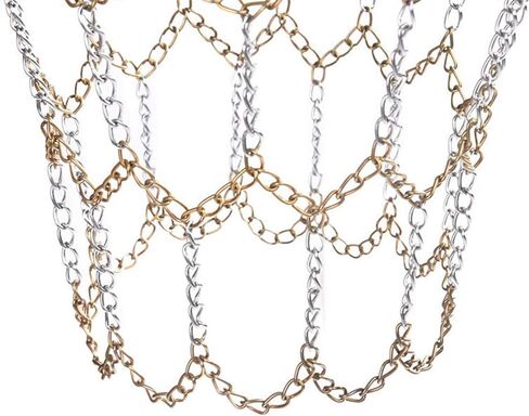 Basketball Net Chain Replacement, Heavy Duty Galvanized Basket Net, Indoor Outdoor Use Standard 12-Ring Basketball Training Net in Kuwait