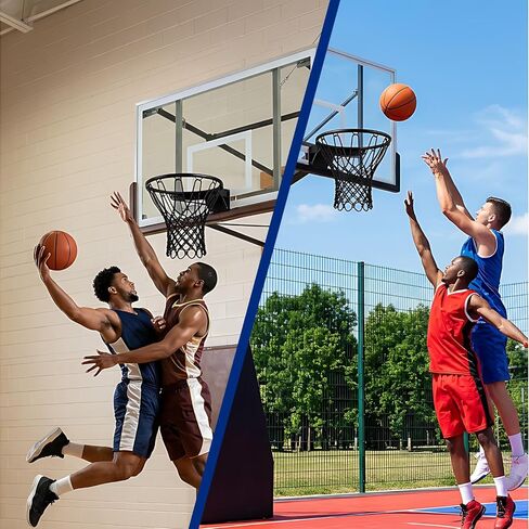 1 Pack Black Nylon Basketball Net Replacement, 12 Loops Basketball Hoop Net | Heavy Duty, All Weather Anti-Whip Anti-Tangle Basket Ball Net for Indoor Outdoor Standard Rim in Kuwait