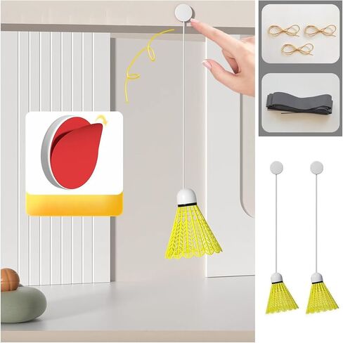3 Pack Badminton Trainer Rebound Ahesive Ceiling Mount Hanging Solo Badminton Practice Rebounder Equipment for Badminton Rackets Set Adult Kids Beginners Indoor Sports Hit Shot Practice in Kuwait