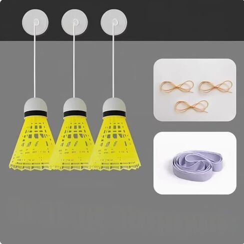 3 Pack Badminton Trainer Rebound Ahesive Ceiling Mount Hanging Solo Badminton Practice Rebounder Equipment for Badminton Rackets Set Adult Kids Beginners Indoor Sports Hit Shot Practice in Kuwait