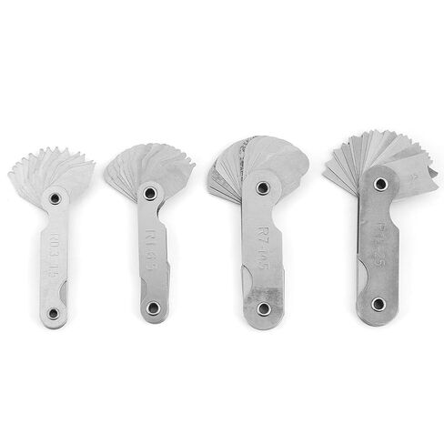 4PCS R0.3-1.5 R1-6.5 R7-14.5 R15-25 Radius Gauge Set, Stainless Steel Feeler Measuring Gauge Portable Concave Convex Measuring Tools for Die Makers Machinists in Kuwait