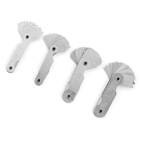 4PCS R0.3-1.5 R1-6.5 R7-14.5 R15-25 Radius Gauge Set, Stainless Steel Feeler Measuring Gauge Portable Concave Convex Measuring Tools for Die Makers Machinists in Kuwait