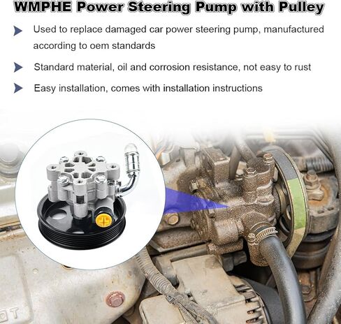 مضخة التوجيه السلطة مع Pulley & Reservoir متوافقة مع Buick Lucerne Cadillac DTS 4.6L V8 2006 2007 2008 2008 2010 2011 ، استبدال 20-71996 ، 20759843 in Kuwait