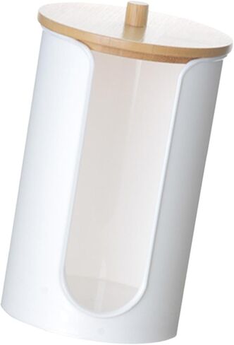 Cup Dispenser, Paper Cup Dispenser Storage Holder, Multipurpose Storage Box, White with Wood Lid in Kuwait
