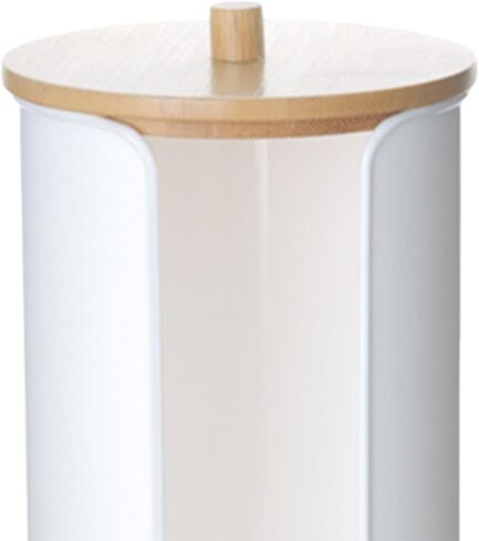 Cup Dispenser, Paper Cup Dispenser Storage Holder, Multipurpose Storage Box, White with Wood Lid in Kuwait