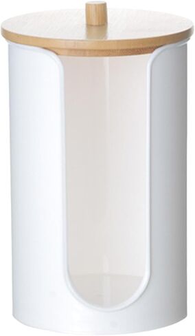 Cup Dispenser, Paper Cup Dispenser Storage Holder, Multipurpose Storage Box, White with Wood Lid in Kuwait