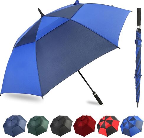 ZDSSM Golf Umbrella 54-72 Inch Windproof Waterproof Double Canopy Auto Open | Oversize Coverage, Cart Friendly, Sports Sidelines, Commute, Family Rain, Sun Shade, Outdoor Events, Men And Women in Kuwait