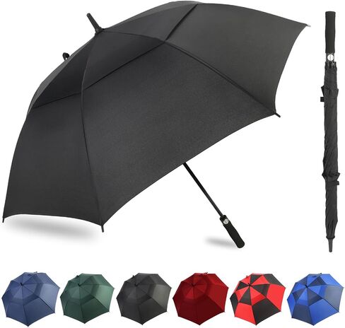 ZDSSM Golf Umbrella 54-72 Inch Windproof Waterproof Double Canopy Auto Open | Oversize Coverage, Cart Friendly, Sports Sidelines, Commute, Family Rain, Sun Shade, Outdoor Events, Men And Women in Kuwait