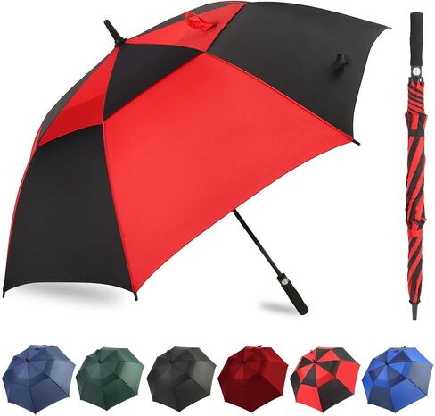 ZDSSM Golf Umbrella 54-72 Inch Windproof Waterproof Double Canopy Auto Open | Oversize Coverage, Cart Friendly, Sports Sidelines, Commute, Family Rain, Sun Shade, Outdoor Events, Men And Women in Kuwait
