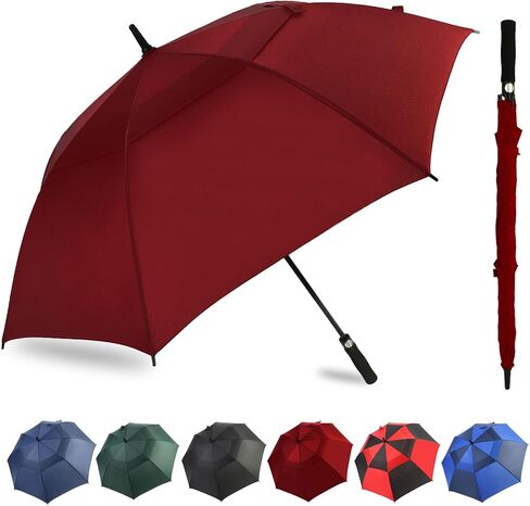ZDSSM Golf Umbrella 54-72 Inch Windproof Waterproof Double Canopy Auto Open | Oversize Coverage, Cart Friendly, Sports Sidelines, Commute, Family Rain, Sun Shade, Outdoor Events, Men And Women in Kuwait