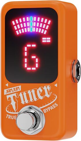 Tuner Pedal, Deluxe Chromatic Guitar Tuner Pedal for Electric Guitar and Bass, LED Silent Tuning with True Bypass, Millisecond Response & ±1 Cent Accuracy USB/DC Powered for Noise-Free (Orange) in Saudi Arabia