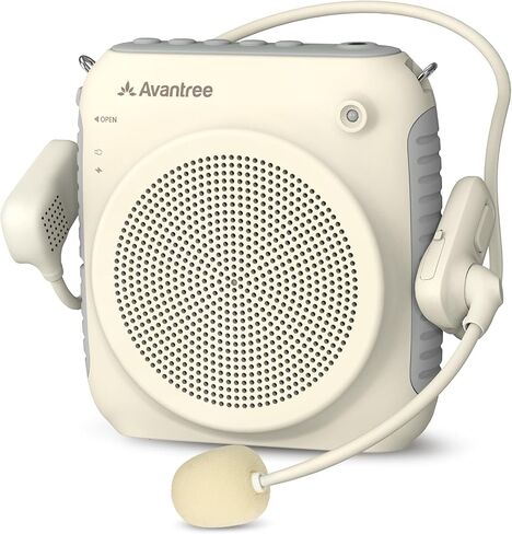 Avantree VoxAmp Lite - مضخم صوت لاسلكي للمعلمين والفصول الدراسية، يتحدث أثناء تشغيل صوت البلوتوث، مكبر صوت 15 وات مع ميكروفون سماعة الرأس، تسجيل وتشغيل USB in Kuwait