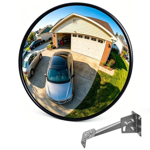 18 Inch Flexible Wide Angle Convex Mirror, Instant Rebound Heavy Duty Unbreakable Safety Mirror for Garage Driveway Warehouse Street Intersection in Kuwait