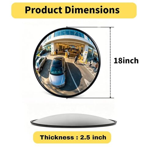 18 Inch Flexible Wide Angle Convex Mirror, Instant Rebound Heavy Duty Unbreakable Safety Mirror for Garage Driveway Warehouse Street Intersection in Kuwait