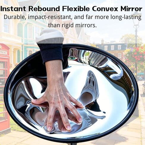 18 Inch Flexible Wide Angle Convex Mirror, Instant Rebound Heavy Duty Unbreakable Safety Mirror for Garage Driveway Warehouse Street Intersection in Kuwait