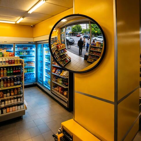 18 Inch Flexible Wide Angle Convex Mirror, Instant Rebound Heavy Duty Unbreakable Safety Mirror for Garage Driveway Warehouse Street Intersection in Kuwait