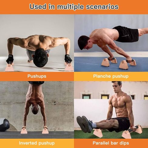 Wooden Parallettes Bars for Calisthenics - Handstand Push Up Bars for Training, L-Sit & Dip Workouts - Portable Fitness Equipment for Home Gym in Kuwait