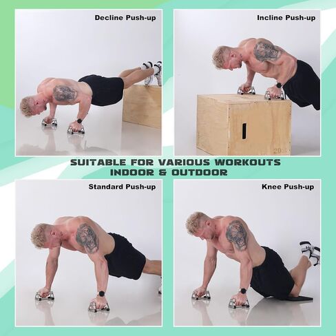 Push Up Stand, Pushup Handles with Aluminum Alloy Grips for Strength Training, Heavy-duty Push Up Bars with Anti-slip, Odor-free Silicone Pads,1 Pair in Kuwait