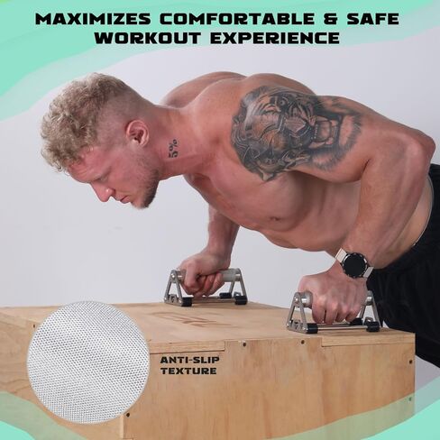 Push Up Stand, Pushup Handles with Aluminum Alloy Grips for Strength Training, Heavy-duty Push Up Bars with Anti-slip, Odor-free Silicone Pads,1 Pair in Kuwait