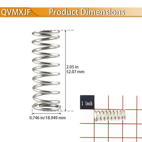 C-750 Compression Spring - 4 Pack, OD 3/4" in x Length 2" in, 0.08 Wire Diameter, with Good Elasticity and Stiffness in Kuwait