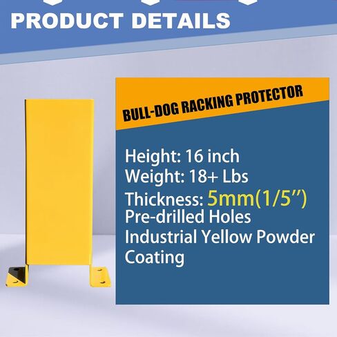 Pallet Rack Post Protectors 16" Height Steel Pallet Rack Guard, Safety Yellow Racking Protectors (2 Packs) in Kuwait